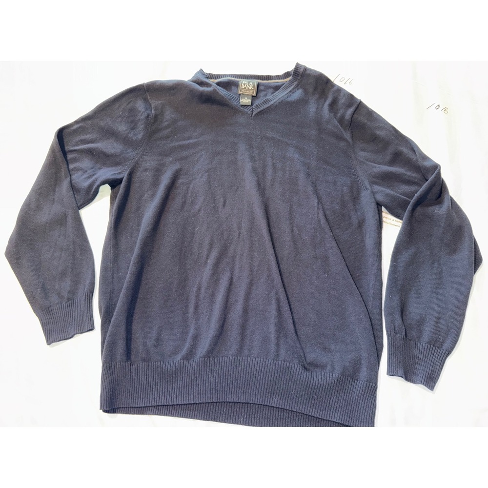 Jos. A. Bank Traveler Navy Blue V-Neck Pima Cotton Sweater Mens XL